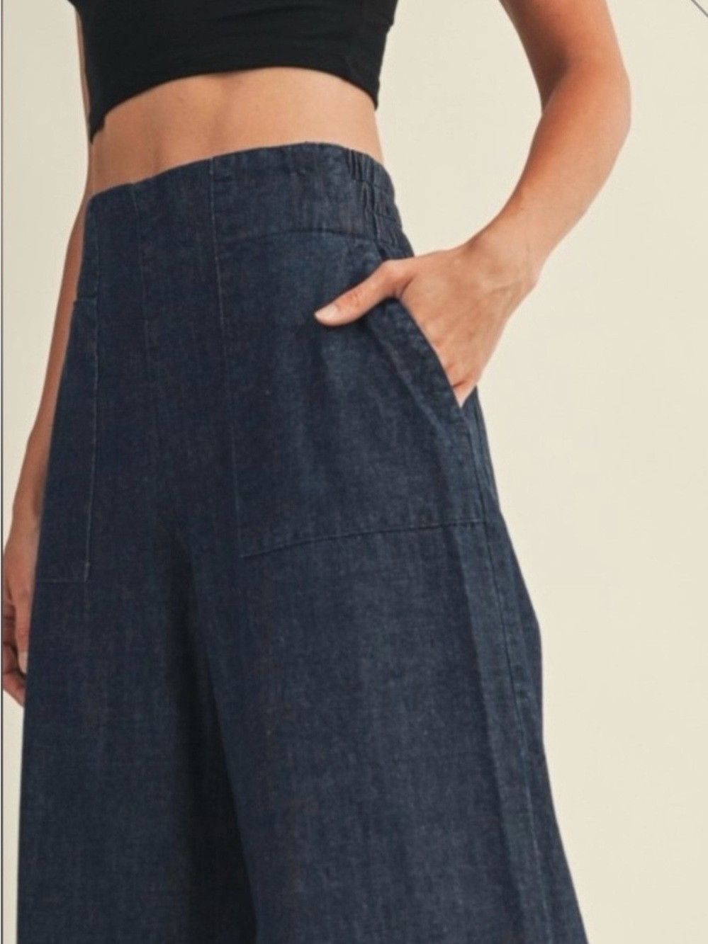 NWT Mustard Seed High rise denim dark wash palazzo pants sz s - Picture 6 of 14